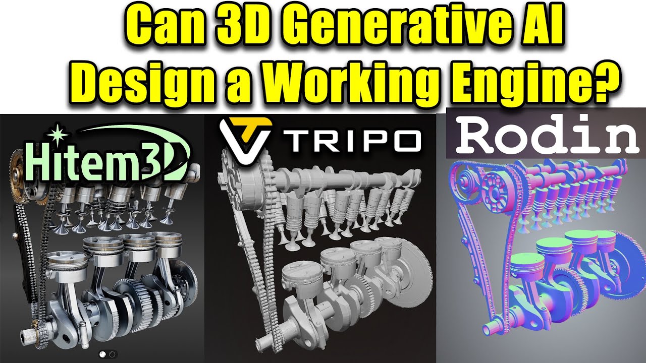 Сможет ли генеративный ИИ создать работающий двигатель? 3D-челлендж от Tripo, Hitem и Rodin