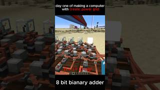 8 bit binary adder in create: power grid #minecraft #createmod #computerscience