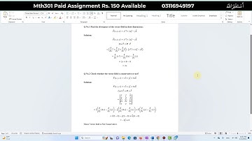 MTH301 Assignment 2 Solution Mubashar Hussain by Waqar Institute