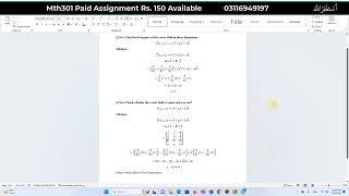 Celebrity MTH301 Assignment 2 Solution Mubashar Hussain by Waqar Institute Profile
