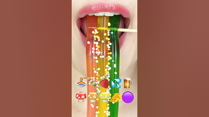 ASMR RAINBOW EMOJI FOOD 🍜🍡🍓💦🍺🍄🍄🍄🧀🟣 무지개 이모지 먹방 (sped up)