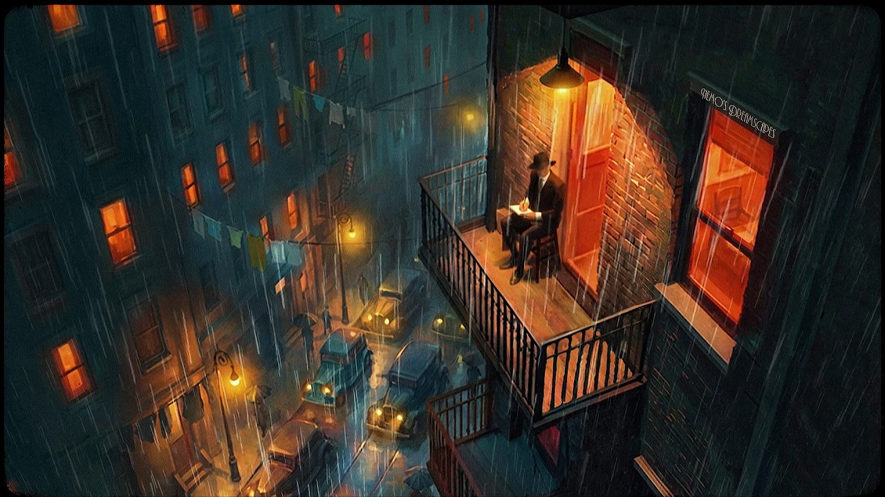 you're a lone detective on a rainy night atop L.A. | 2 hours of vintage jazz noir to relax