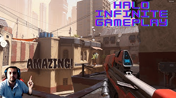 Halo Infinite Multiplayer Gameplay Vs ODST Bots ( Bazaar Map)