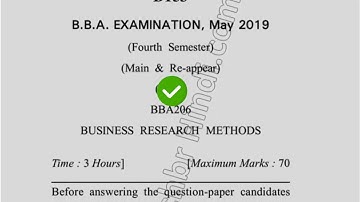 2019 Dcrust BBA 4th Sem Business Research Methods Question Paper