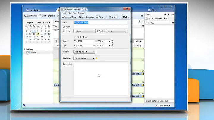 How to change the Date and Time of an Event in Mozilla® Thunderbird