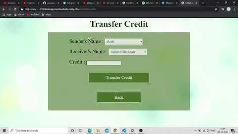 A simple credit management system/ By Anamika Jaiswal/ Sparks Foundation Internship(GRIPS)-Task 2