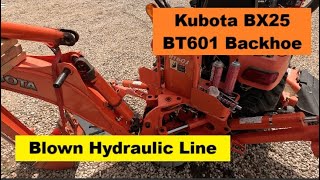 Kubota BX25 / BT601 Replacing Backhoe Hydraulic Control Hose