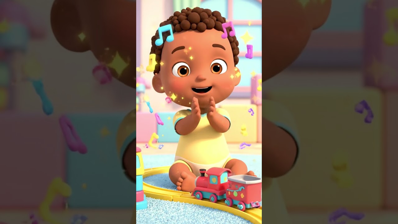 Cartoon Baby Builds a Toy Train Track! 🚂🍼