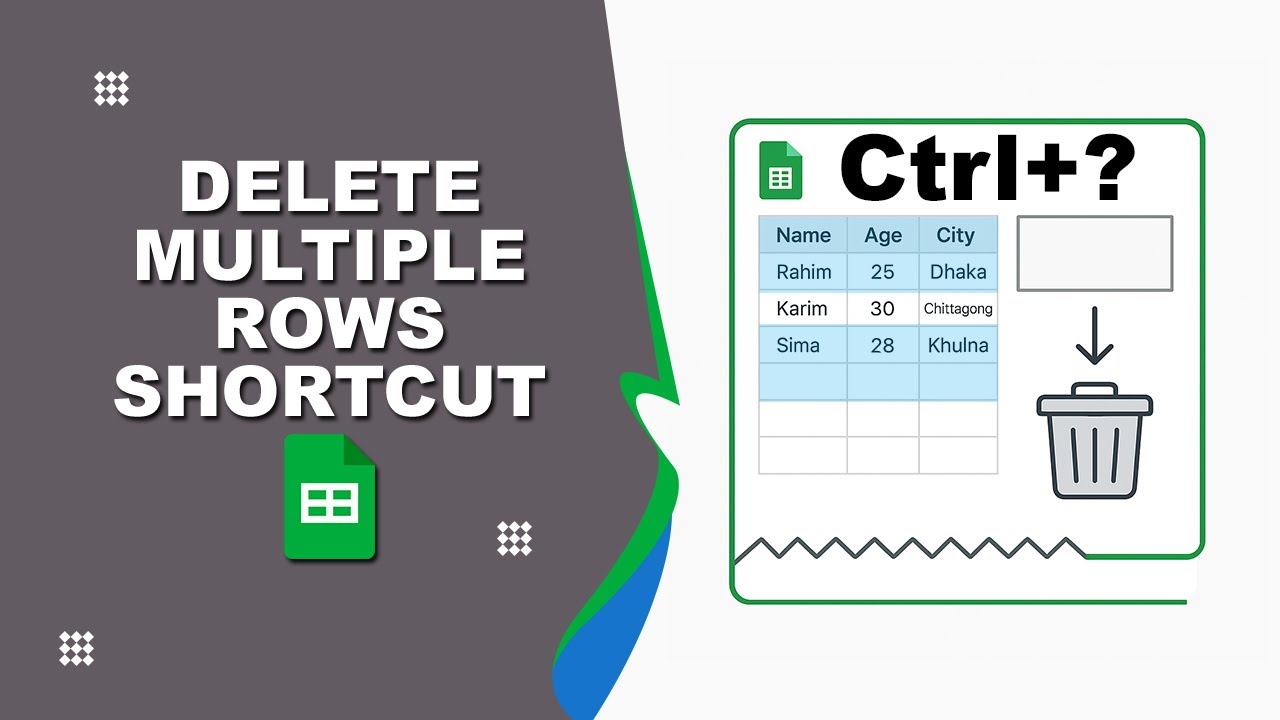 Delete Multiple Rows in Google Sheets Shortcut | Quick & Easy Tutorial ...
