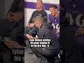 Coach Harbaugh and Tylan Wallace shared a special post-game moment. #nfl #shorts #ravens