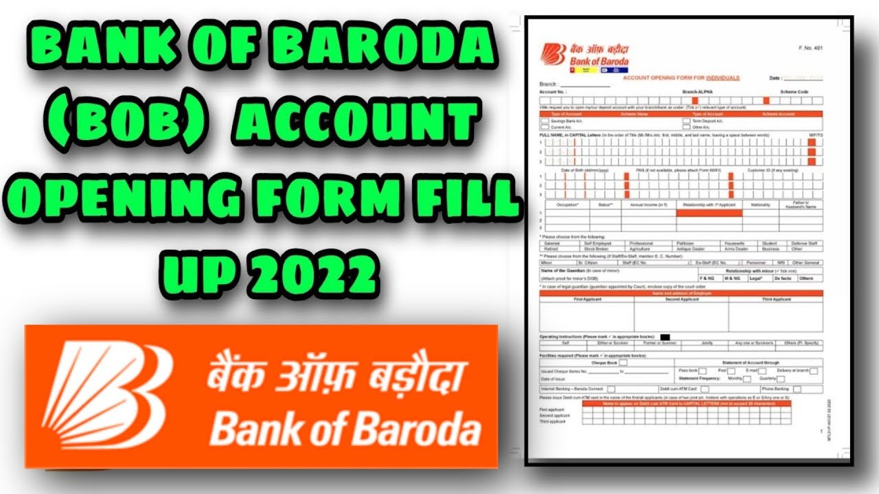 Bank of Baroda मे खाता खोलने का फार्म कैसे भरे 2022 || BOB Account Opening Form Fill up 2022