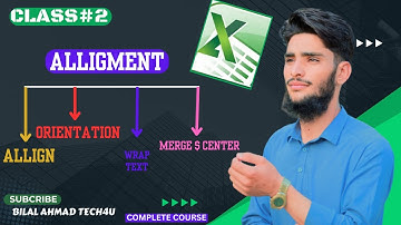 Class #2 Ms Excel  In Pashto .Topics : Home: Alignment , Orientation, MergeandCenter, Wraptext.