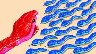 🔴 1 Red Snake vs 100 Blue Snakes | Epic Snake Battle screenshot 5