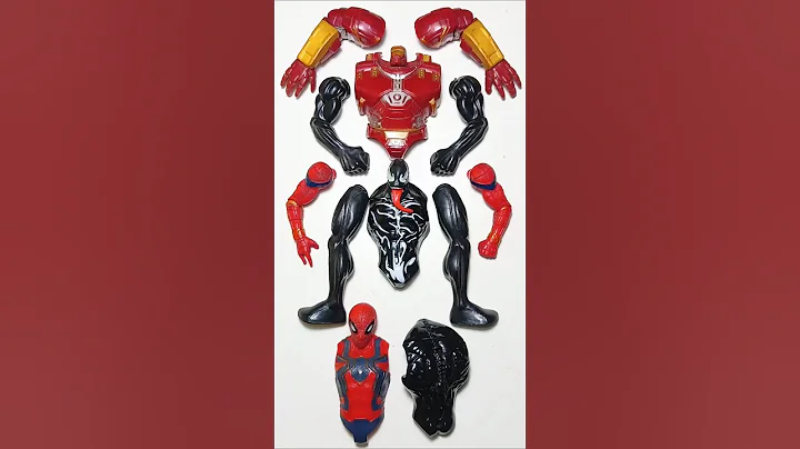 UNBOXING MAINAN AVENGERS, SPIDERMAN VS VENOM VS HULKBUSTER. #avengers #shorts