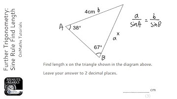 Further Trigonometry: Sine Rule Find Length (Grade 7) - OnMaths GCSE Maths Revision