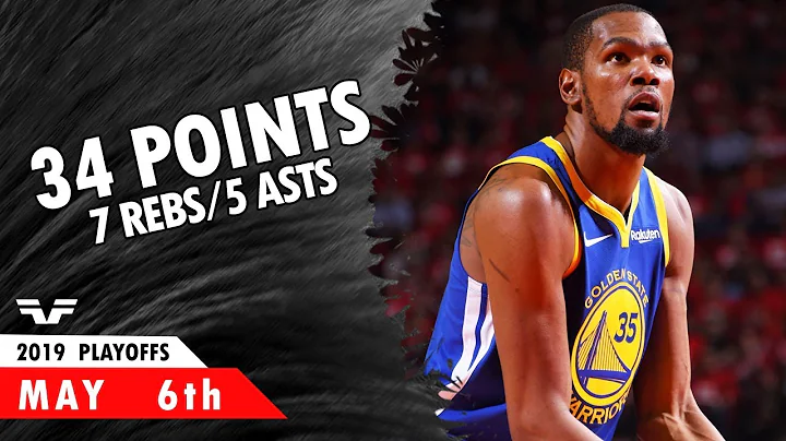 Kevin Durant - WCSF Game 4 - 2019 NBA Playoffs - Rockets vs Warriors - 34 Pts, 7 Rebs, 5 Asts