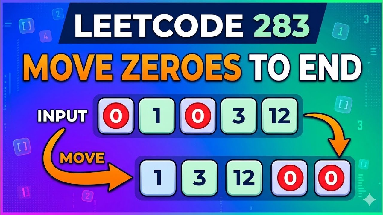 LeetCode 283 - Move Zeroes to End - YouTube