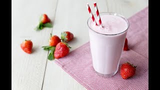 Healthy Strawberry Milkshake | Quick and Easy || How to make strawberry shake
