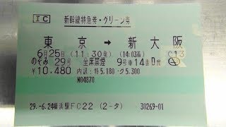 JR東日本の指定席券売機でSuicaで新幹線特急券・グリーン券（東京⇒新大阪）を購入してみた