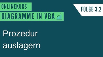 Excel VBA Diagramme Onlinekurs Folge 3.2 - Prozedur auslagern