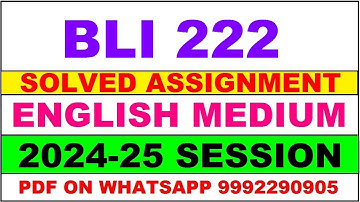 bli 222 solved assignment 2024-25 | bli 222 solved assignment in english 2025 | bli 222 2024-25