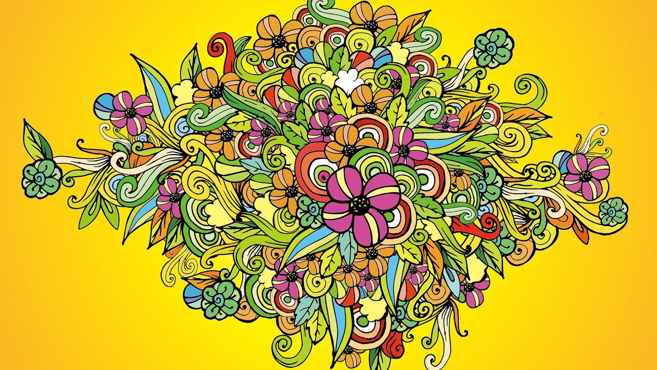 Zentangle Drawing In Adobe Illustrator Floral Style Doodling