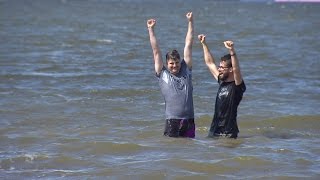 Easter Sunday baptisms at Vancouver's Kits Beach