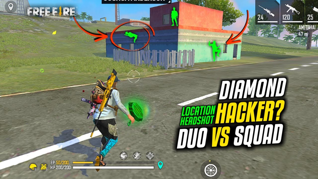 Found Hacker in Duo vs Squad HeadShot Hack, Free Fire Diamond Hack? and  Location Hack 