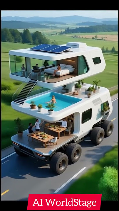 ✨ Pink Futuristic Luxury Double-Decker Car | Rooftop Glass Dome Bedroom, Pool & Dreamy Ride 🚗💖