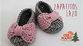 Merceditas para bebé a crochet ( De 3 a 6 meses) - YouTube
