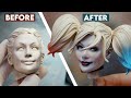 Painting the harley quinn premium format figure  behind the scenes