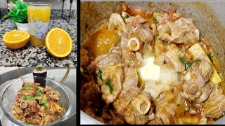 Best Refreshing Drink Orange juice|Mutton Peshawari Namkeen Ghost recipe |Summer vlog