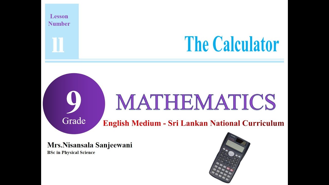 The Calculator Grade 9 11th lesson English Medium Sri Lankan