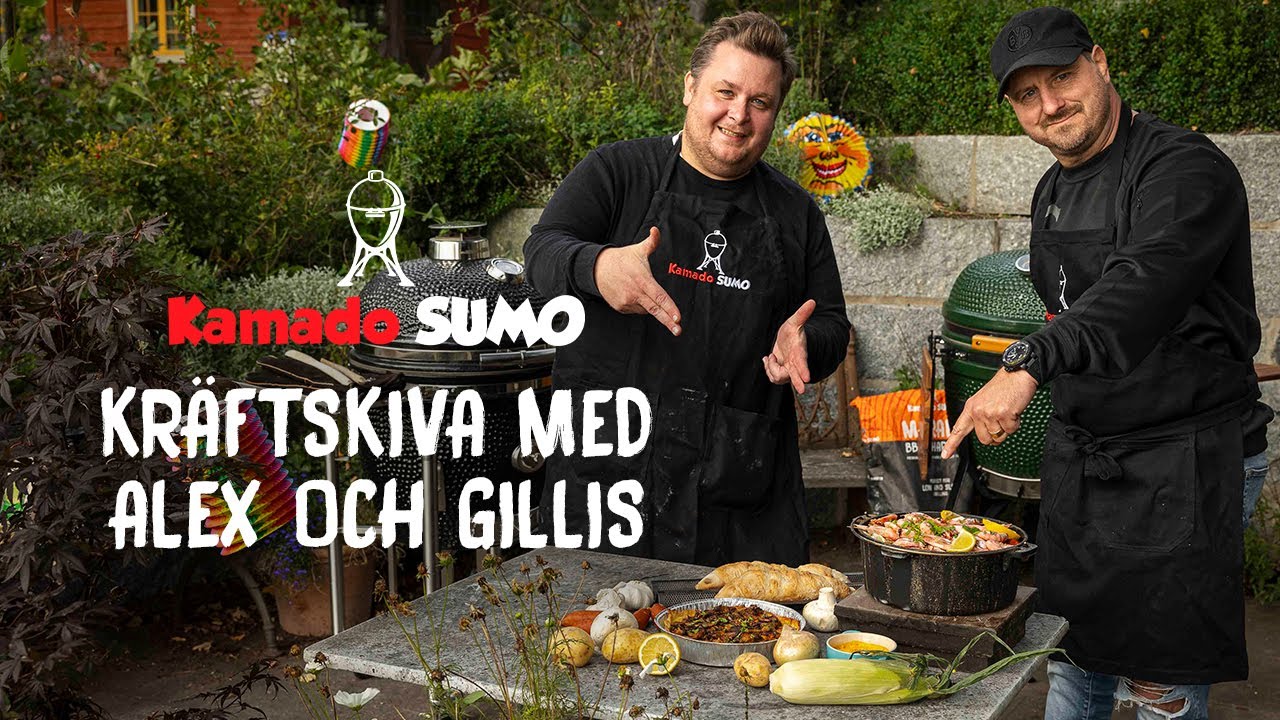 Cajunkräftor på kamadon med Alex och Gillis