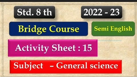8th Class Science Bridge Course Activity 15 Semi English | Setu abhyaskram 8th class science day 15
