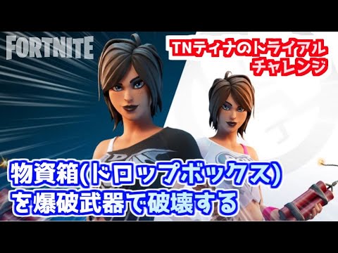 フォートナイト Tnティナのトライアルチャレンジ ゴースト シャドーの物資箱を爆破武器で破壊 Youtube