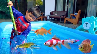 AZAM BUILDS A FISHING POND AT HOME 🐠