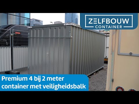 Premium 4 bij 2 meter container met veiligheidsbalk