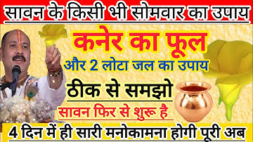 सावन सोमवार में करने वाले उपाय l कनेर का फूल 2 लोटा जल उपाय l sawan somwar ke upay pradeep Mishra