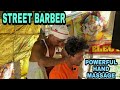 Asmr head massage neck massage hand forehead and ear massage by roadside india village barber