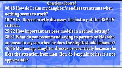 Ask Dr. Doreen - May 1st, 2013