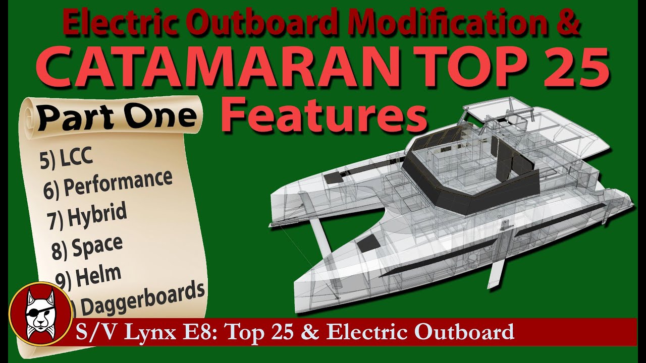Kit-E8: Part 1: Our Top 25 features in a Catamaran & Modifying our Electric Outboard.