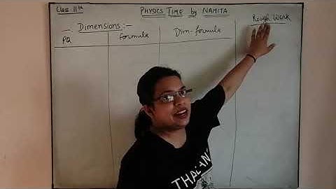 Dimensional Analysis 1|| Class 11 Lecture 3|| CBSE|| PSEB|| NCERT