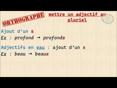 Comment mettre un adjectif qualificatif au pluriel