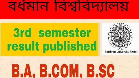 Burdwan University 3rd semester result 2020 | B.A,B.SC,B.COM results 2020 |