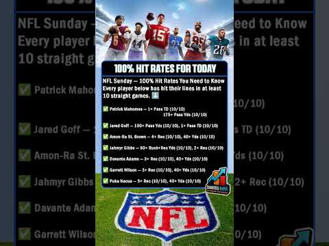 Get Ahead of 99% of People Watching this Sunday - 100% player props hit rates