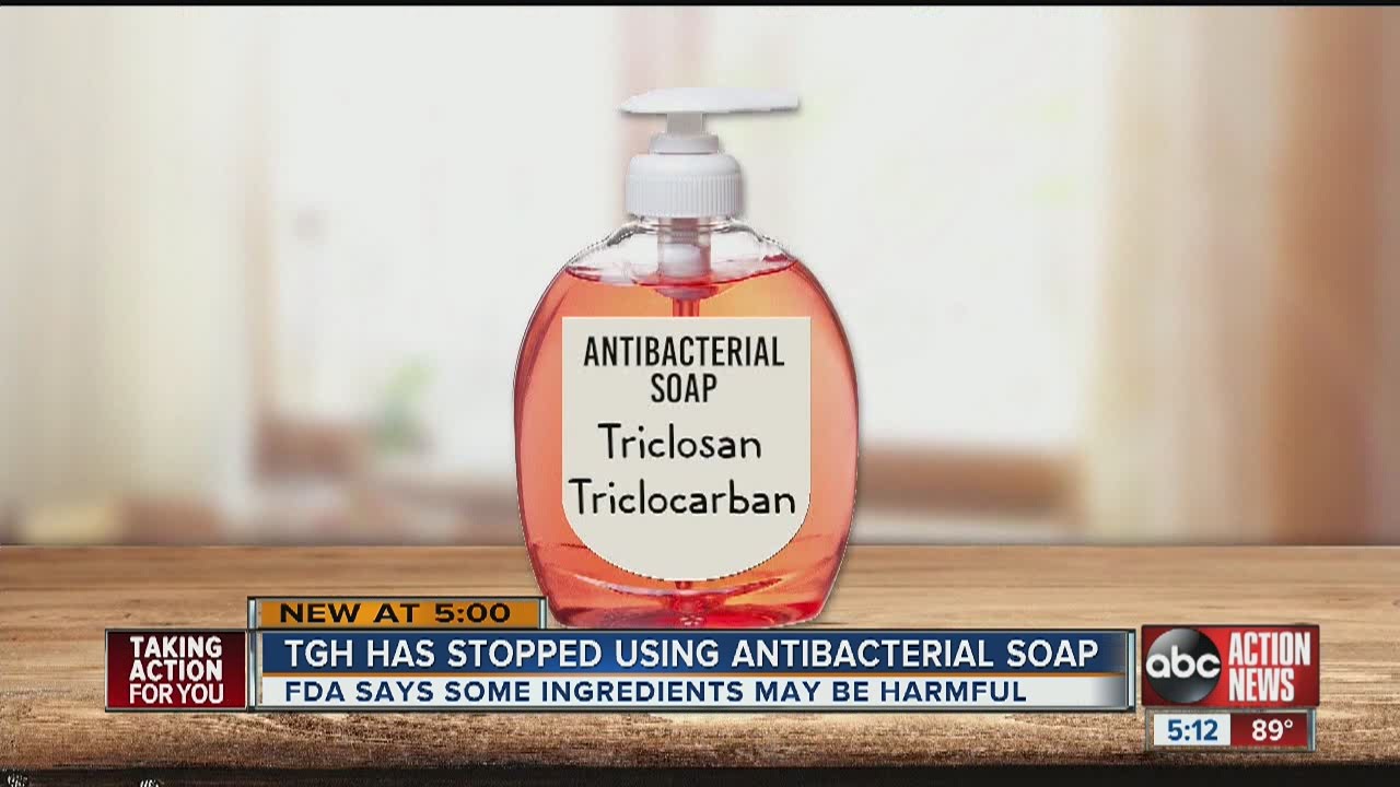 Tampa General Hospital stops using antibacterial soap due to harmful