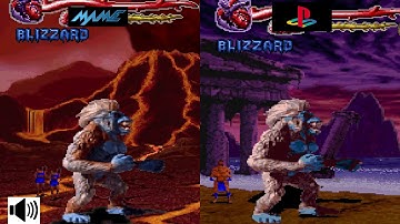 Primal Rage Arcade VS PS1 Blizzard Comparison Console VS Console