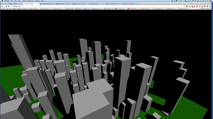 WebGL + ThreeJS. City of cubes.