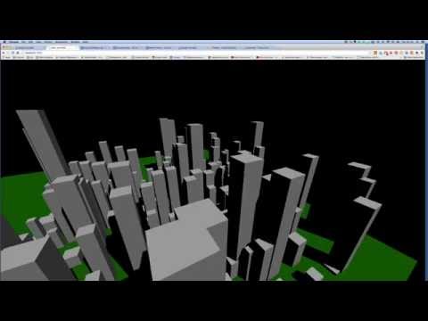 WebGL + ThreeJS. City of cubes.